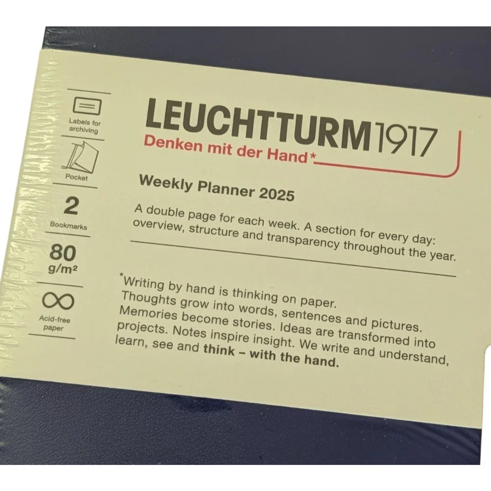 Leuchtturm1917 B6+ Weekly Planner Notebook 2025 New Ink Royal Blue English